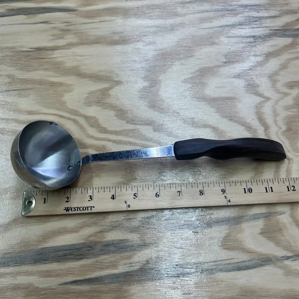 Vintage Cutco Soup Ladle No 15 Stainless USA w/ Brown Handle Kitchen Tool